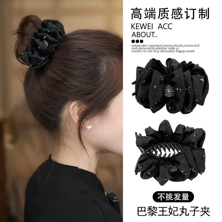 高级感巴黎王妃路易斯丸子头发夹女盘发马尾固定发卡夹子头饰抓夹