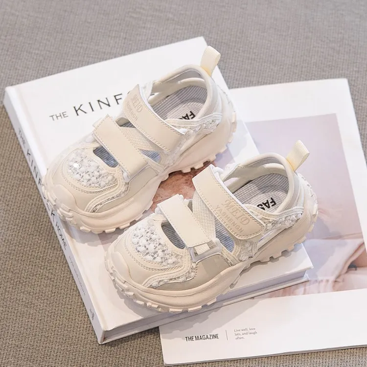 百搭软底运动鞋2024夏季新款儿童透气网鞋学生中大童防滑沙滩凉鞋