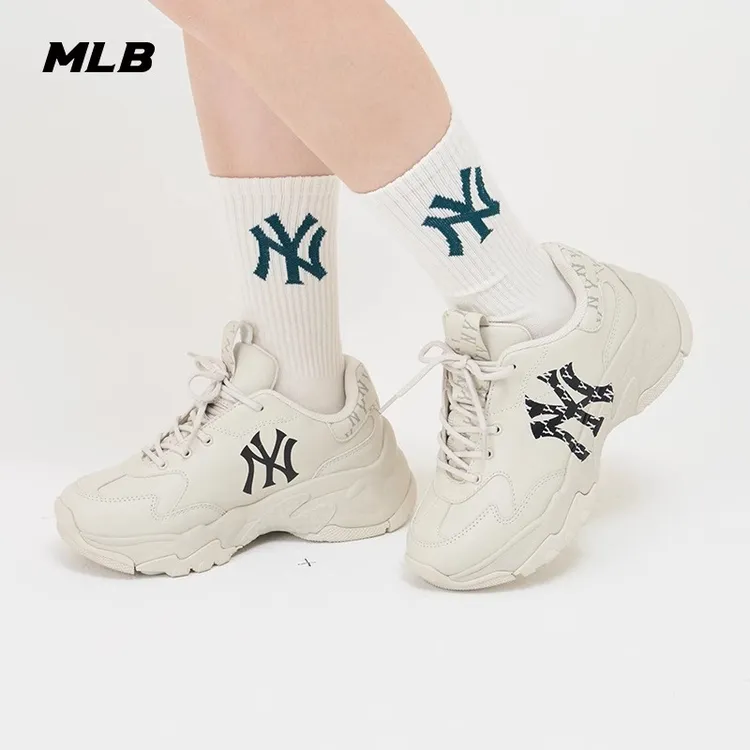 MLB雅丹风男女情侣厚底增高运动时尚百搭老花老爹鞋3ASHBMN3N（新）