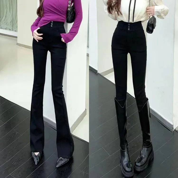 ①《一裤搭所有》秋冬收腰腿精小黑裤微喇裤百搭显瘦高品质收腹高腰