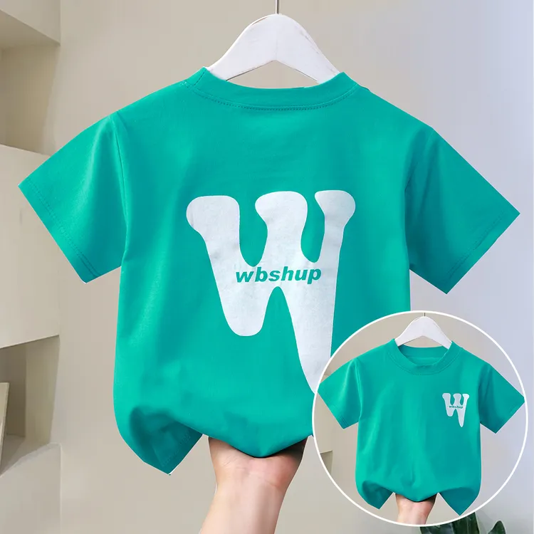 100%纯棉儿童短袖t恤夏季新款洋气薄款半袖中大童男女童上衣潮TAA