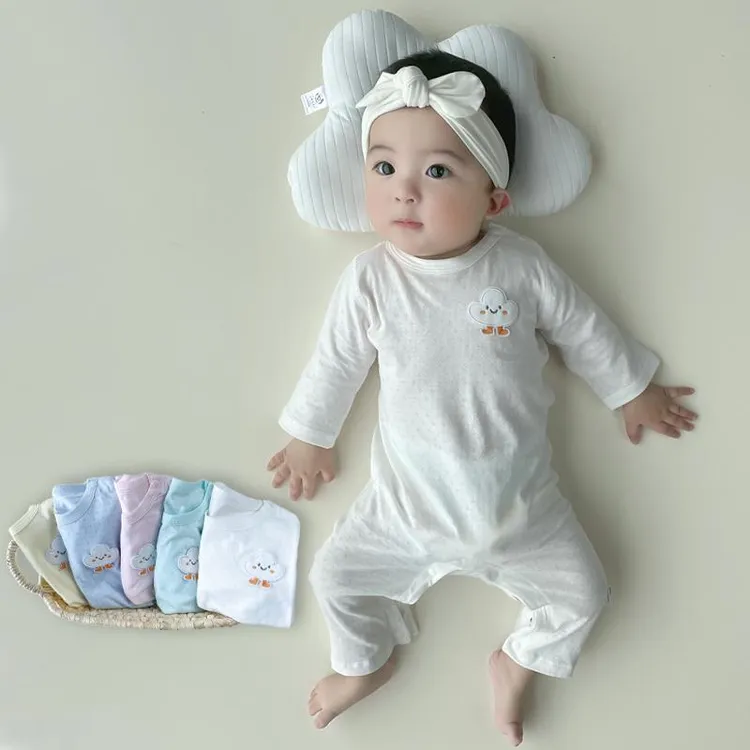 儿童四季衣服宝宝网眼连体衣婴幼儿棉质哈衣夏季长袖裤薄款空调服