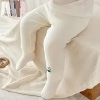 春秋季儿童棉质长裤宝宝大屁屁裤开裆裤女童时尚打底裤内搭弹力裤