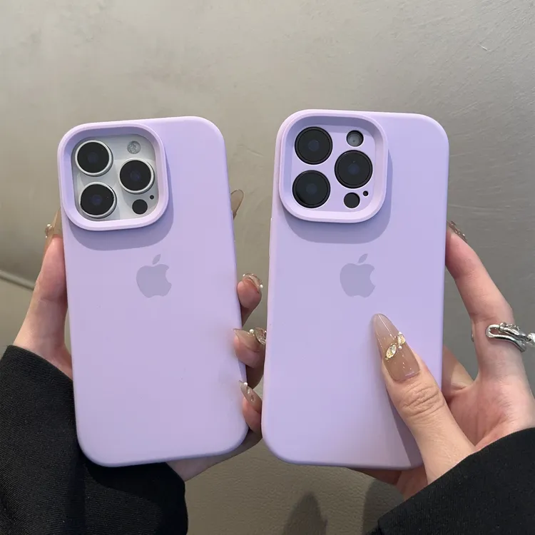 丁香紫适用苹果16promax手机壳15液态硅胶iphone14简约13纯色1211