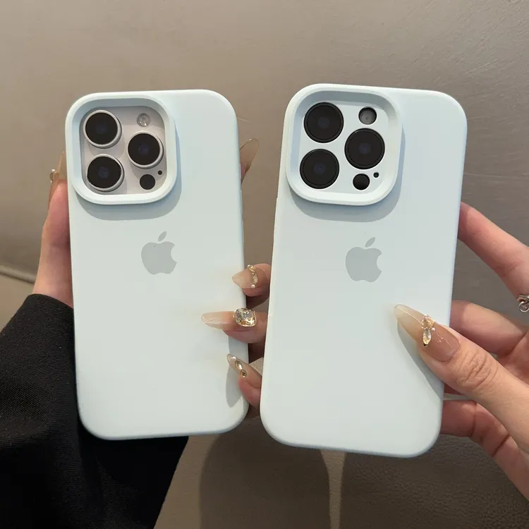 新天蓝适用苹果16promax手机壳15液态硅胶iphone14简约13纯色1211