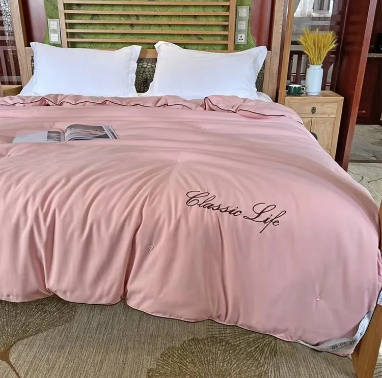 316亲肤被套被罩热卖，刺绣被套轻奢绣花手工纯色学生磨毛面料