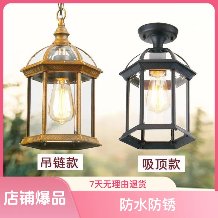 户外吊灯创意防水阳台灯庭院过道长廊架凉亭灯具大门室外吊灯