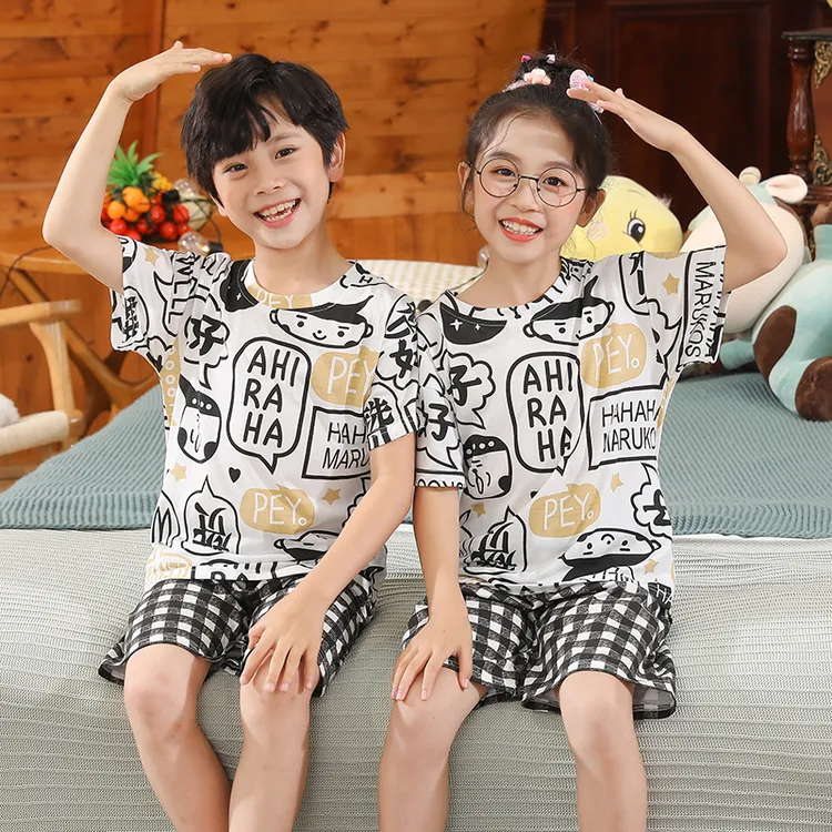 【一套价】夏季儿童睡衣短袖裤男女童家居服夏天薄款卡通男女孩套装