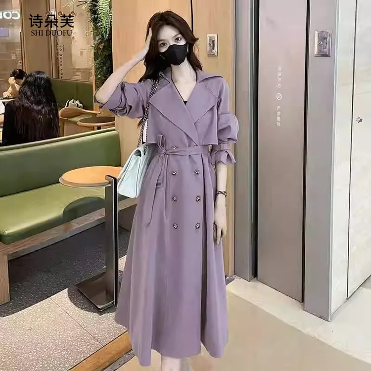 中长款风衣外套女春季时尚洋气质收腰显瘦高级感双排扣英伦风大衣
