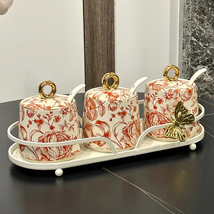 粤秀调料盒收纳盒厨房盐罐味精调味盒调料罐子调味料罐套装组合装