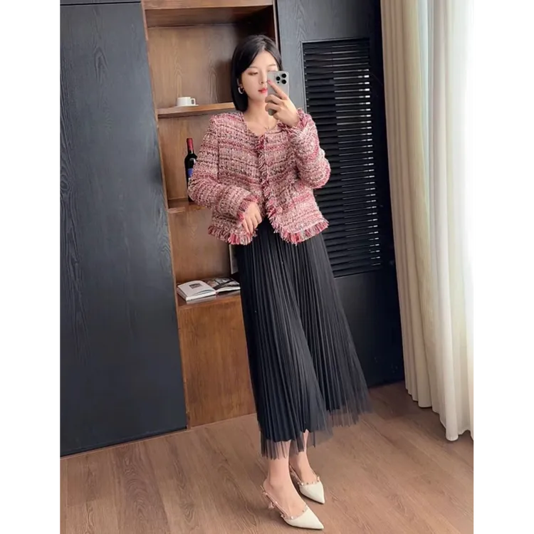 【粉流苏】MSSY美舒尚衣 小香风外套春秋上衣显瘦气质时尚83012