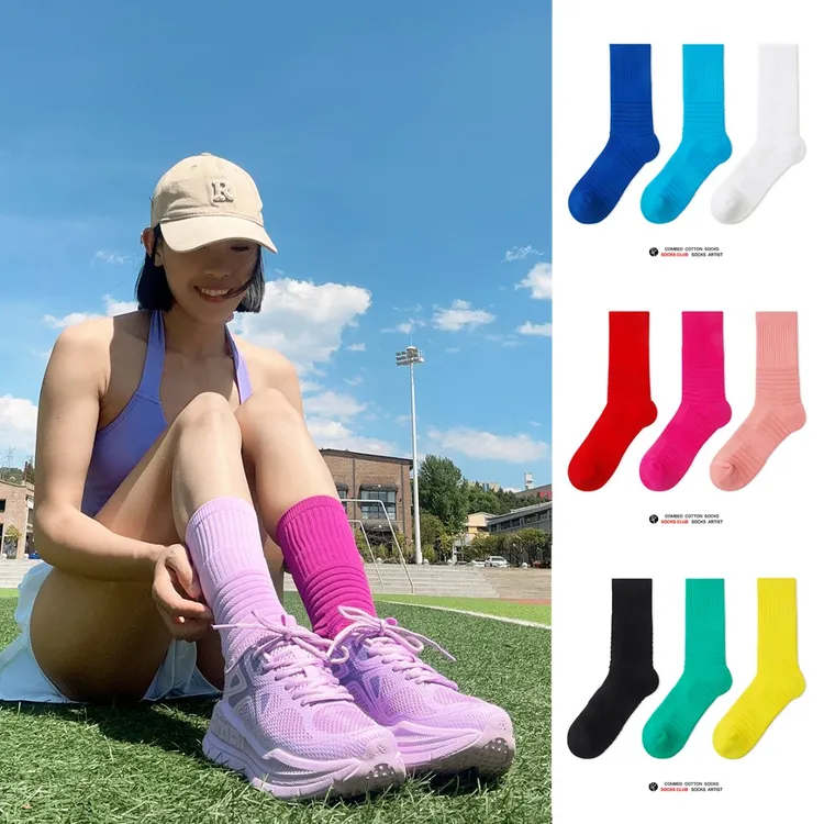 SC原创正品/2双中筒缓震羽毛球篮球男女吸湿压力跑步毛巾底运动袜