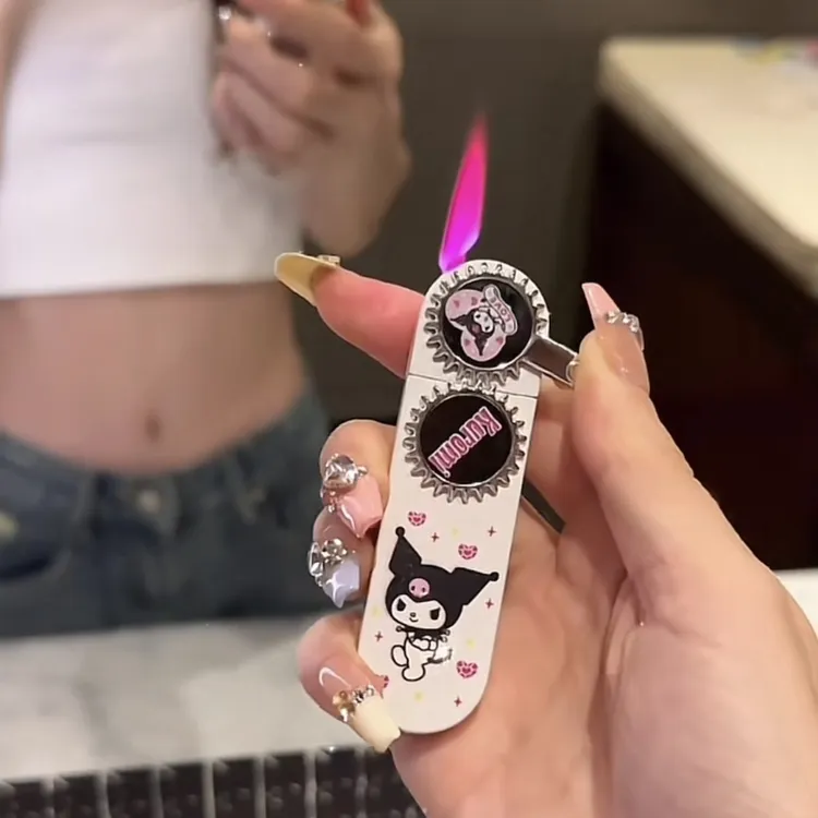 粉焰摇臂齿轮可爱卡通库洛米KT猫创意防风打火机炫酷男女礼物