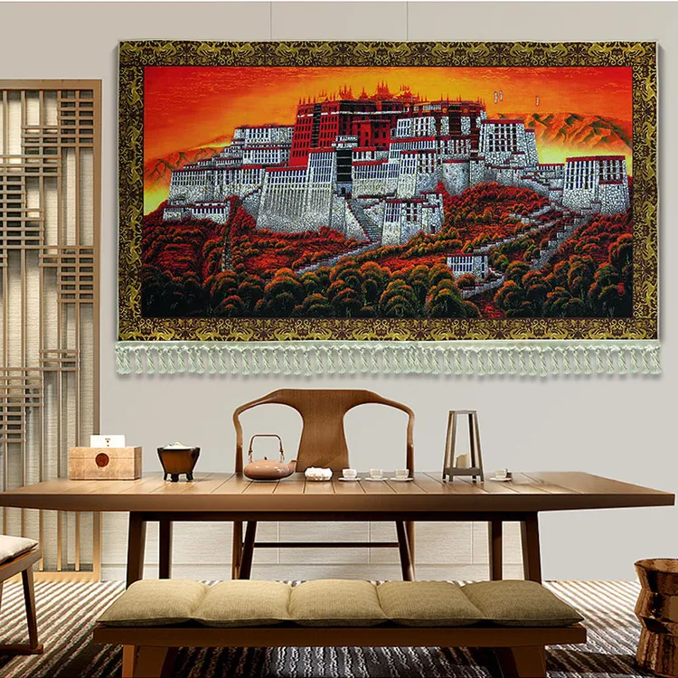 藏区邮政包邮布达拉宫民族风装饰背景布挂画墙布办公室挂毯卧室