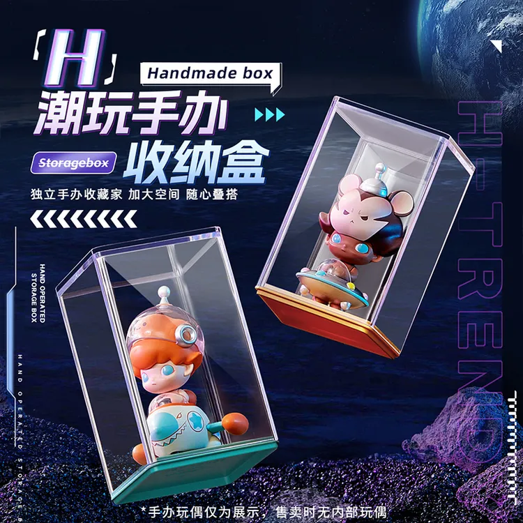 拣家创意盲盒收纳展示架亚克力透明柜泡泡玛特展示盒手办收纳盒商品图