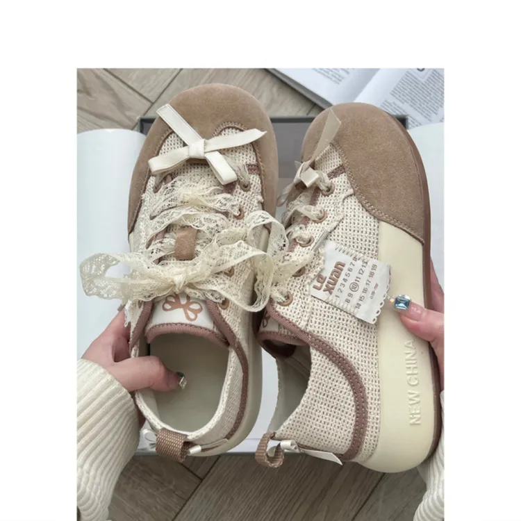 复古厚底增高德训鞋女夏季新款透气休闲鞋女鞋运动鞋板鞋百搭