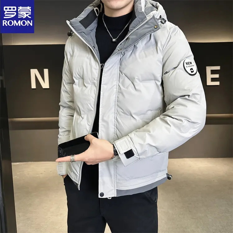 Romon/罗蒙男士羽绒服冬季御寒保暖潮流休闲连帽韩版帅气冬装上衣