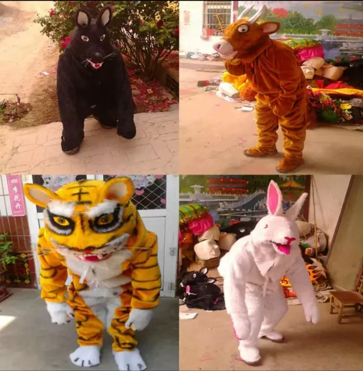人穿十二生肖服装衣服成人社火人体服装十二生肖动物人穿服装道具