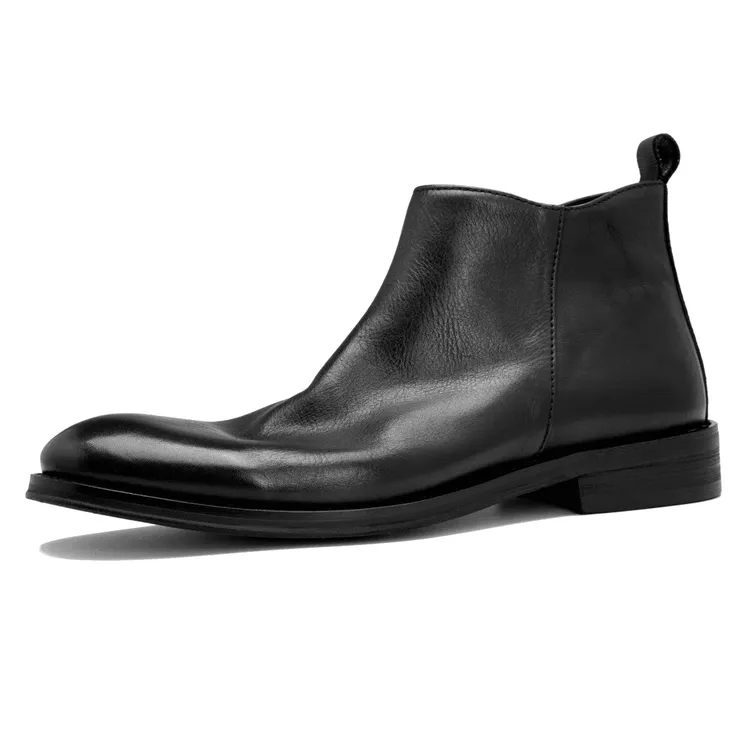 2025新款爆款秋冬切尔西靴男士英伦风真皮商务正装高帮皮鞋马丁靴