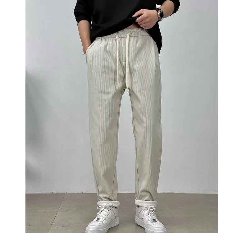 直筒裤常规休闲裤百搭男士长裤男裤中腰男装秋冬时尚纯色垂感