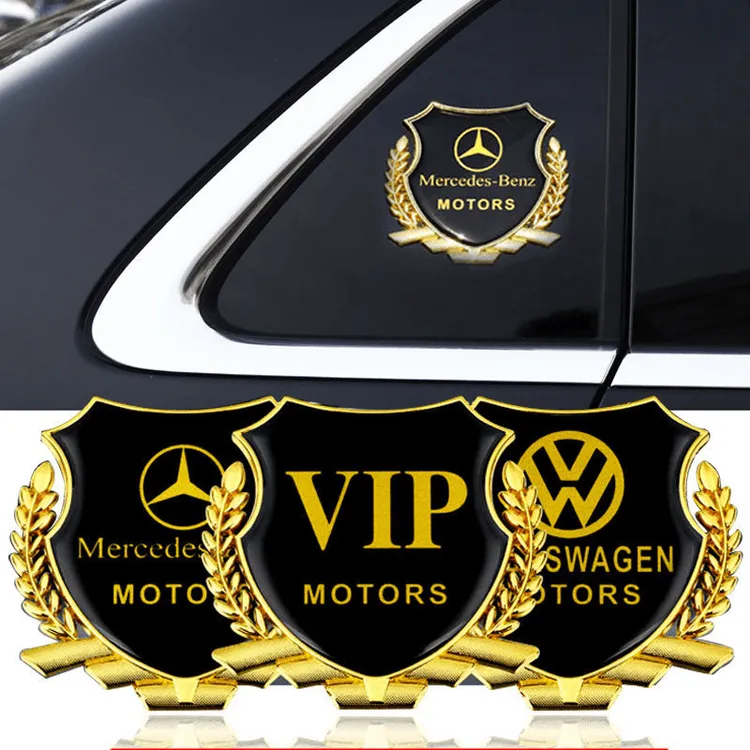 【两个装】汽车装饰金属车标贴麦穗侧窗车标贴车身创意改装装饰车贴