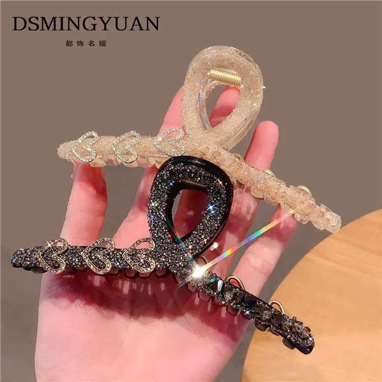 合金亚克力发饰 精致好看水晶夹高级感抓夹大号后脑勺鲨鱼发卡ins