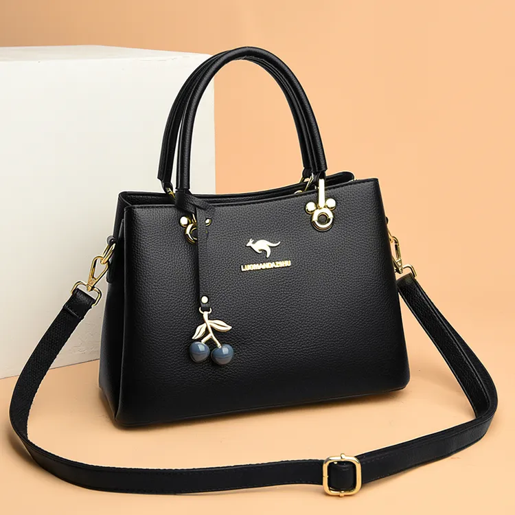 爆款正品时尚百搭简约妈妈包真皮休闲单肩包韩版斜挎包洋气手提包