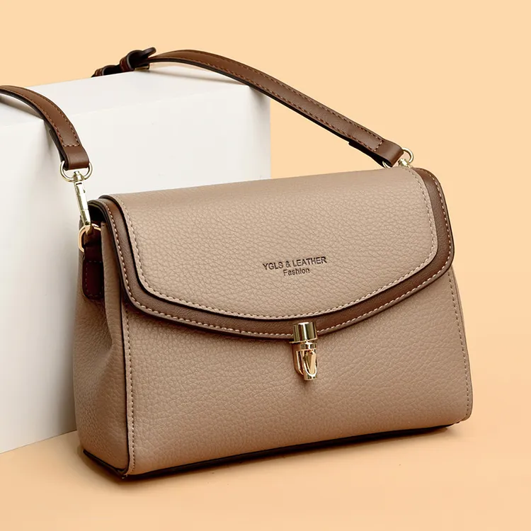 时尚女式女士小方包真皮女式女士斜挎包休闲牛皮女包多层单肩包女