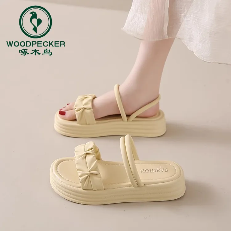 啄木鸟踩屎感配裙子两穿凉鞋女夏季2025年新款百搭休闲软底凉拖鞋