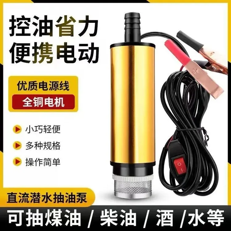电动抽油泵柴油12v/24伏抽水泵抽油神器小型加油枪油抽子机器抽水