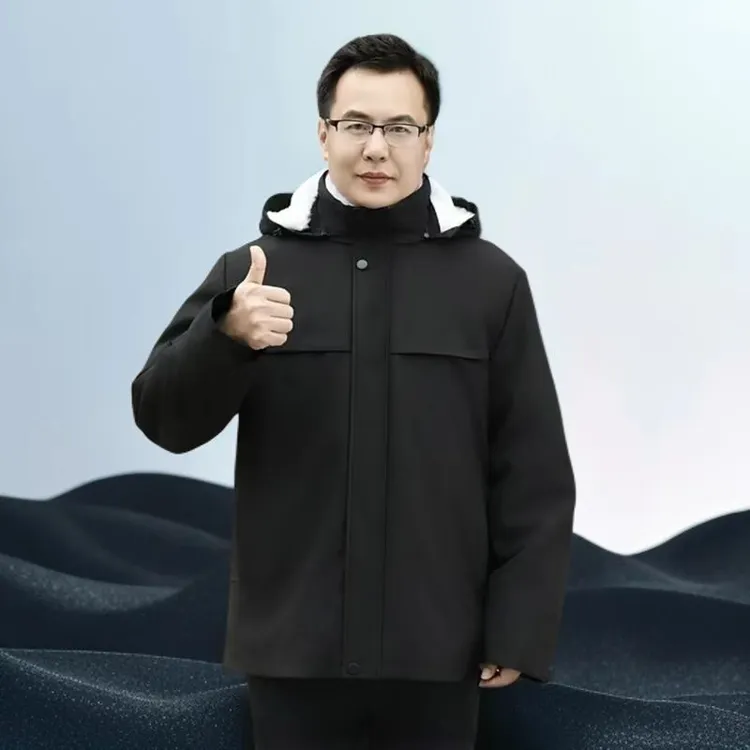 中老年冬季三合一保暖防寒羊皮毛一体内胆爆款户外上衣帽子可拆卸