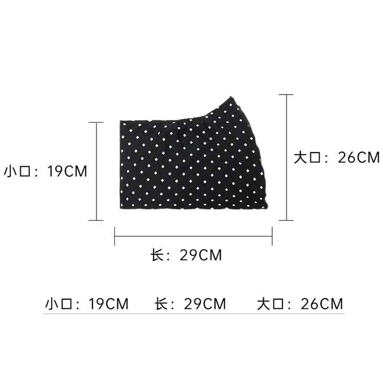 枫竺高端女装阿楠anan100绵羊毛波点印花围脖双层脖套19*29*26cm