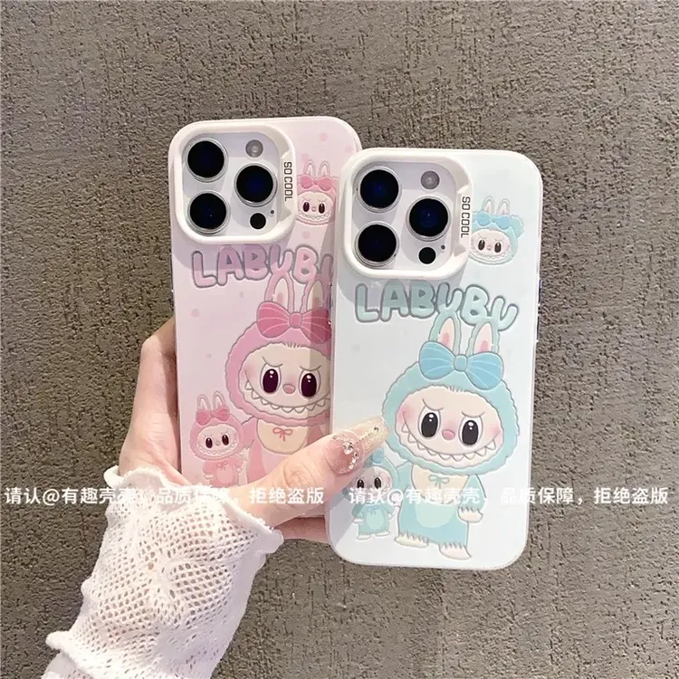 情侣拉布布适用苹果16手机壳新款华为创意vivo高级小米15个性OPPO