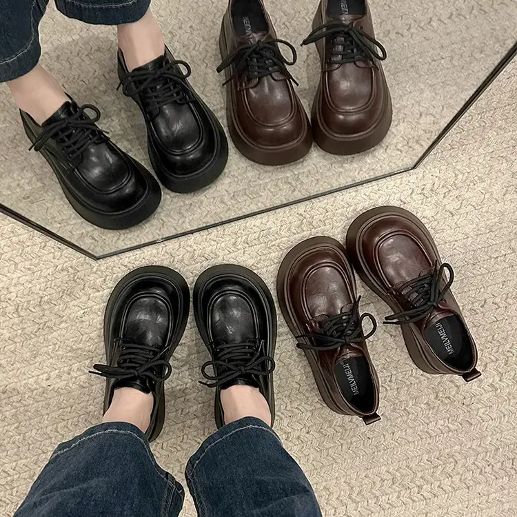 【现货+运费险】乐福鞋女厚底简约系带国潮玛丽珍英伦风女春秋单鞋