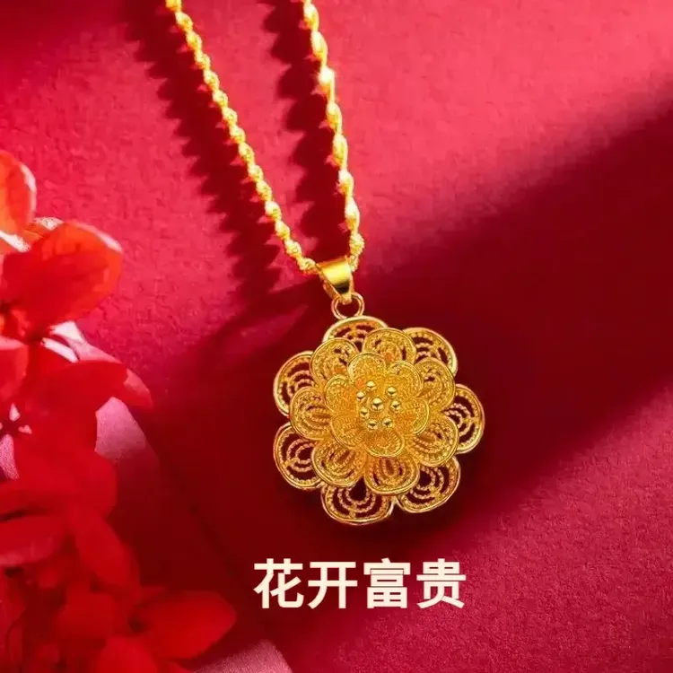 花开富贵项链轻奢小众高级感女款不掉色链子商品图