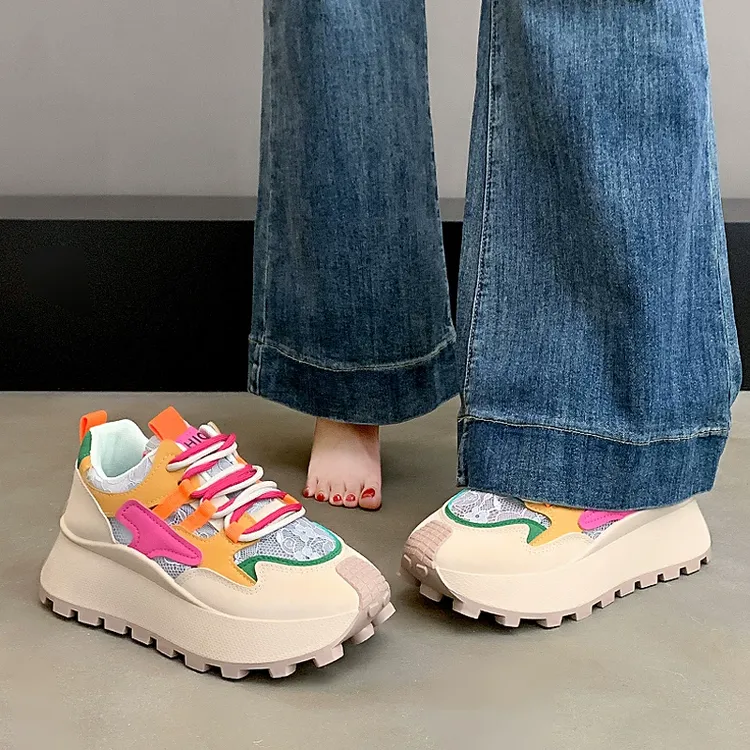 断码李宁天波老爹鞋女款2025新款春季厚底增高阿甘运动鞋配阔适配