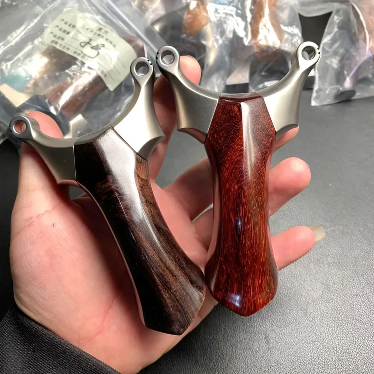 二代实木天罡龙齿木柄弹架高精准户外实战扁皮弹弓