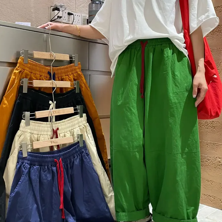 63081花仙子春夏新款高腰宽松直筒阔腿显瘦休闲女裤6