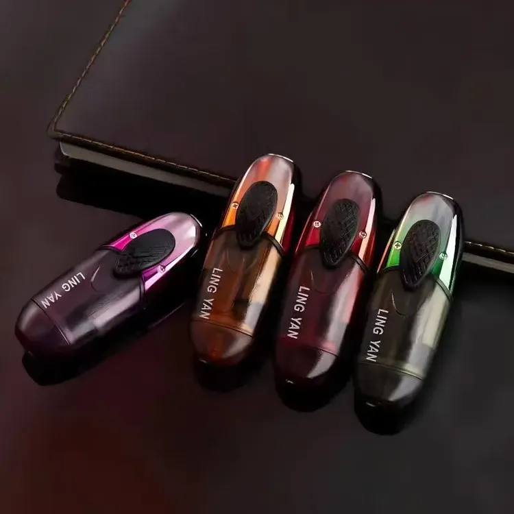 网红高颜值灵焰红蓝火焰直冲防风可充气打火机炫酷潮流礼盒厂家