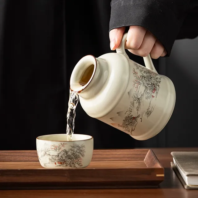汝窑小暖壶大容量陶瓷泡茶壶焖茶壶开水壶保温瓶个人茶杯一壶高温