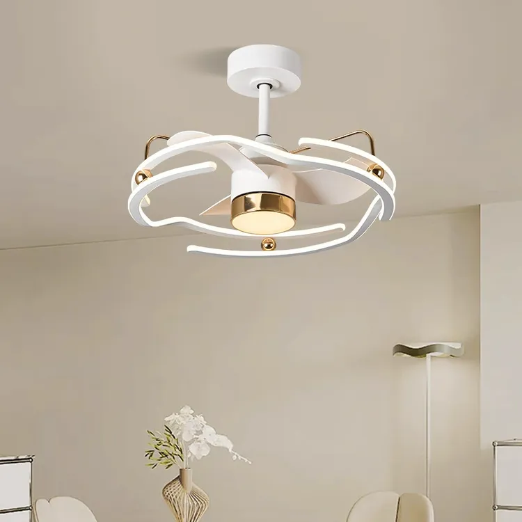 全光谱现代简约风扇灯北欧风一体静音大风力客厅卧室餐厅吊扇灯