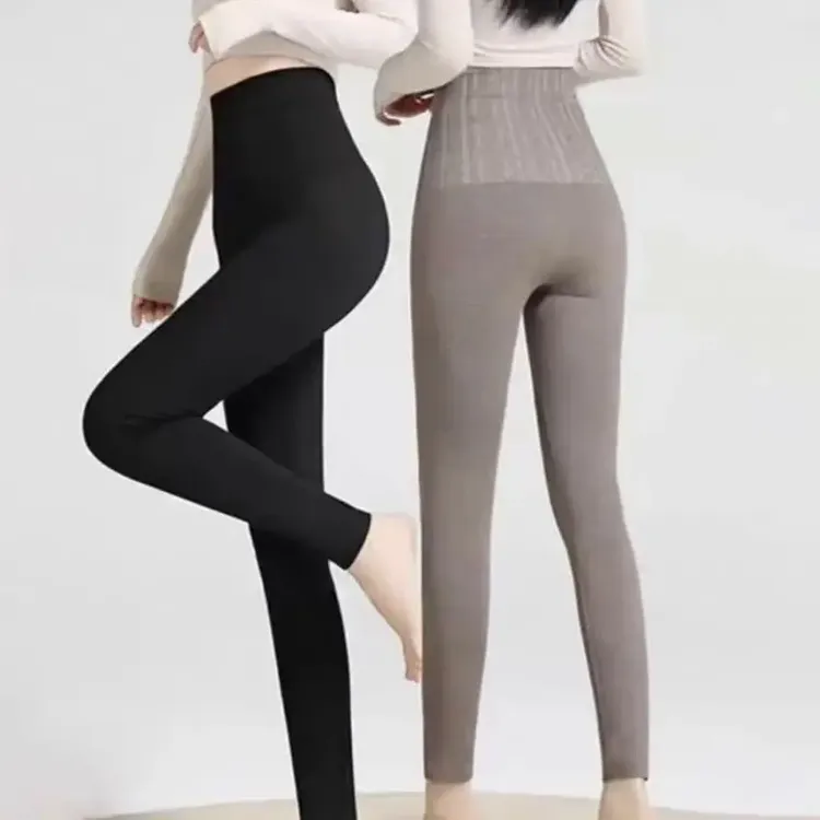 a秋冬升级款时尚简约百搭舒适长裤高腰收腹保暖打底裤80-160斤