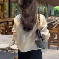 春秋防晒外套长袖韩版百搭衬衫短款休闲薄款外搭单排多扣衬衣开衫