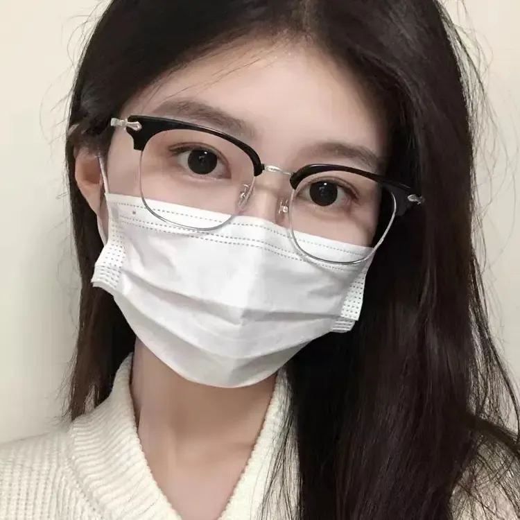 8048男士眉毛框时尚百搭可配度数显脸小半框近视眼镜