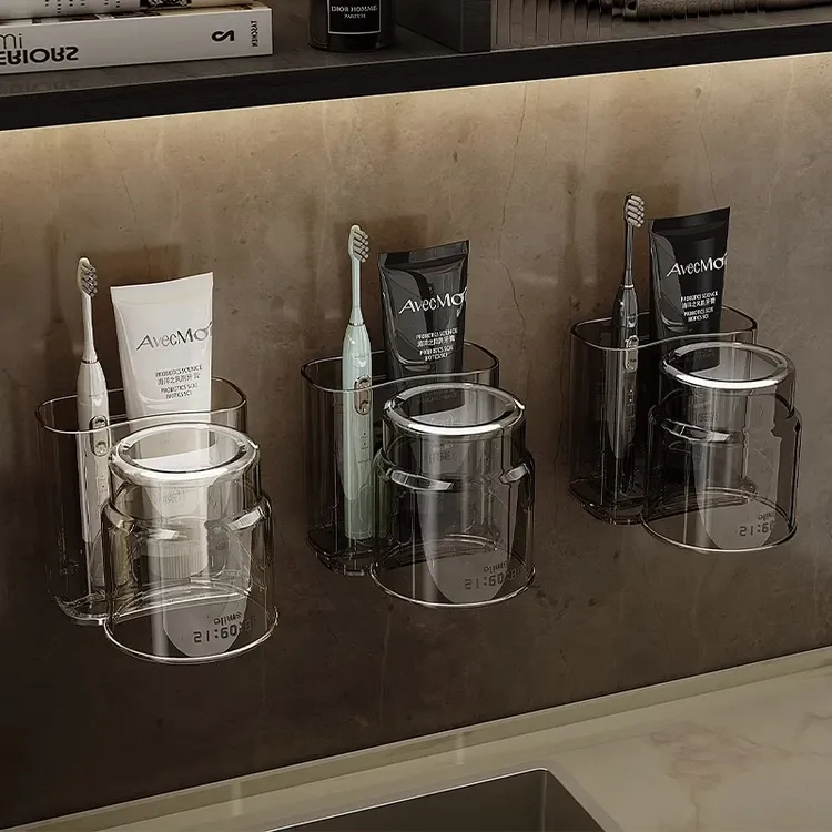 轻奢漱口杯刷牙杯子壁挂牙缸牙刷置物架洗漱杯刷漱口杯创意刷牙杯