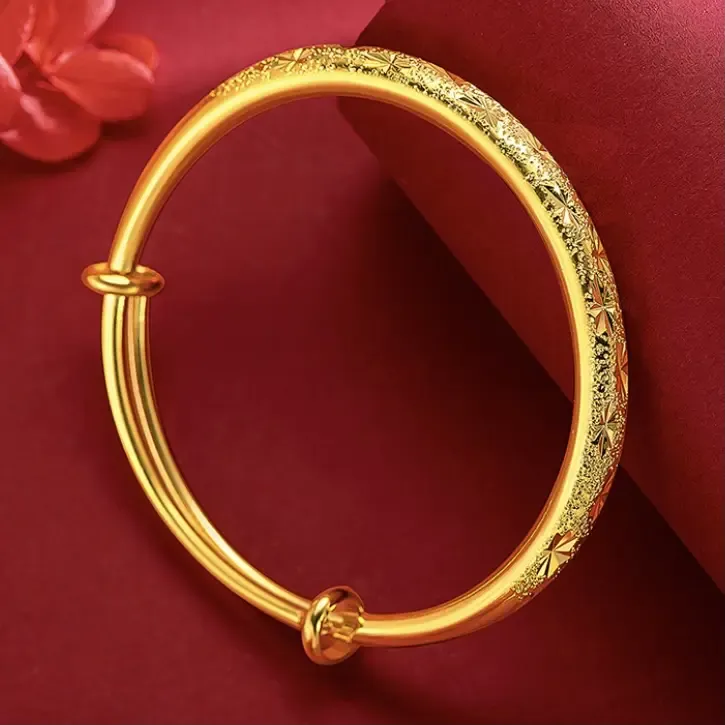 合金手镯 金版【满天星】推拉手镯女款送妈妈金色不掉色可调节镯子L