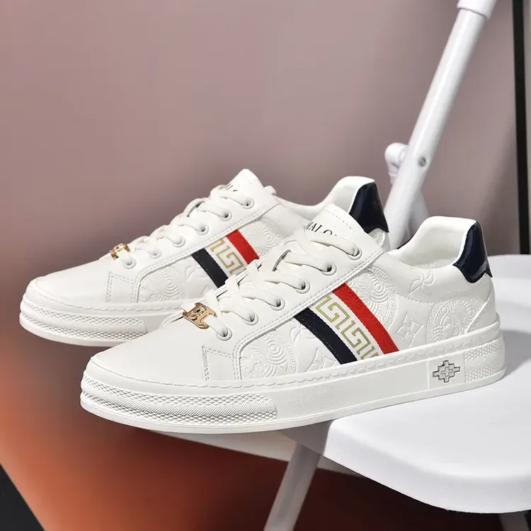 DUSHALOYI/杜莎璐易休闲板鞋低帮百搭小白鞋黑白低帮帆布板鞋