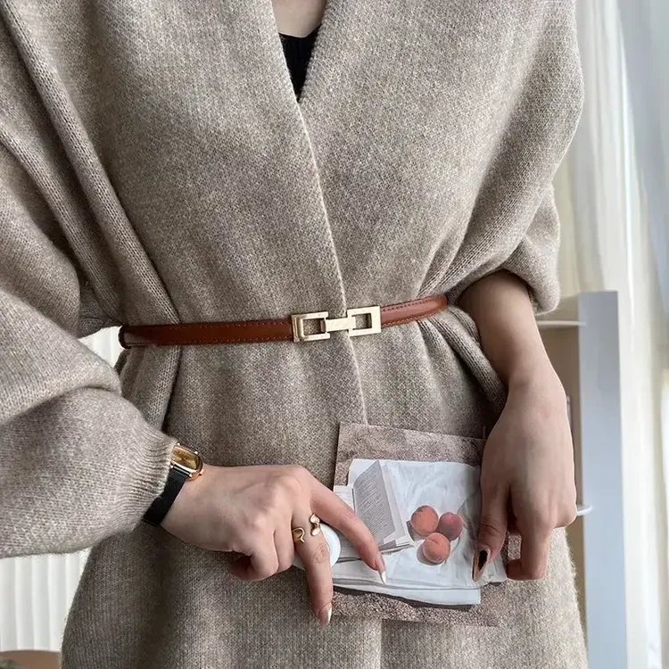 百搭女士细腰带对扣时尚装饰腰封毛衣西装皮带配连衣裙子收腰腰链