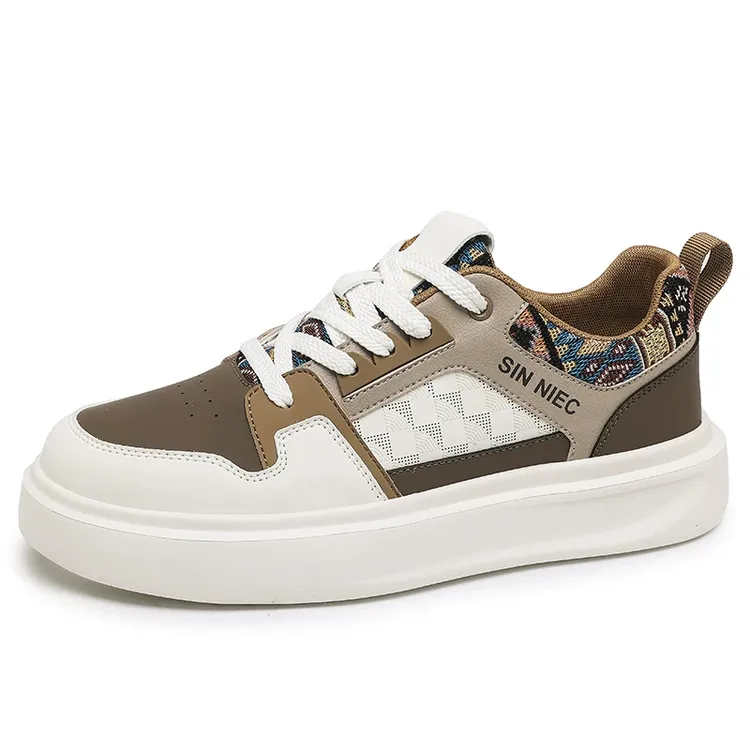 2025年新款夏季时尚轻便鞋子男士低帮系带休闲鞋百搭透气板鞋男鞋