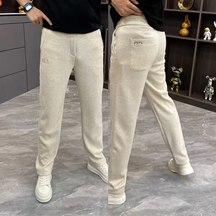 秋冬新款高端潮流男士直筒休闲裤亲肤加绒加厚挺阔男裤净版垂感男